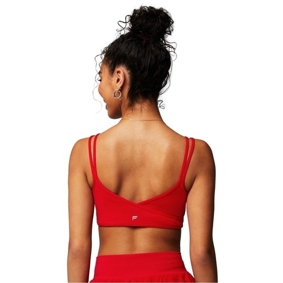 Fabletics Low Impact Cross-Back Bra-Heated Red Size Medium - Picture 2 of 6